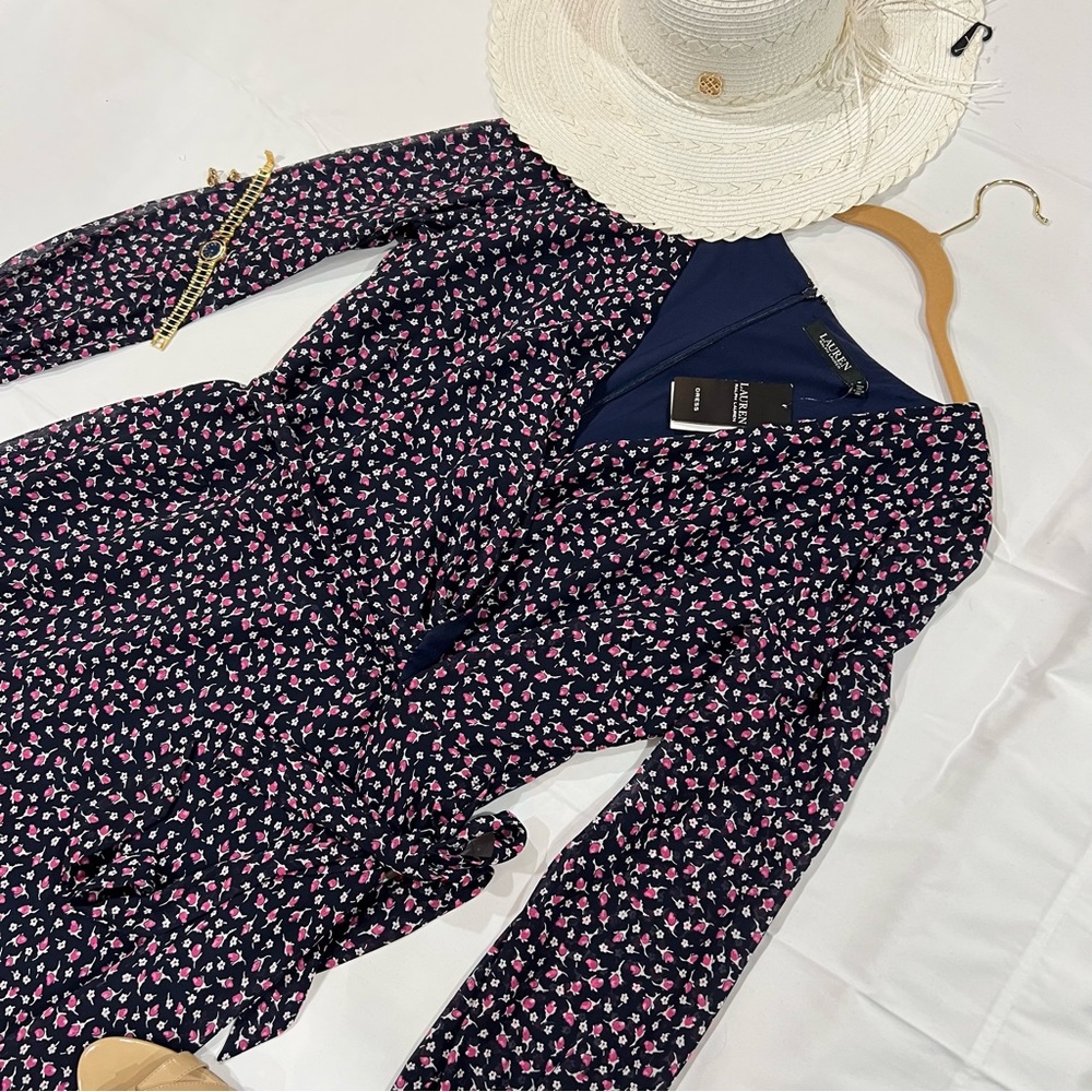 LAUREN RALPH LAUREN FLORAL GEORGETTE DRESS SIZE 18